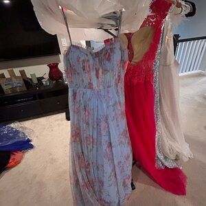 City Studio Light Blue Mesh Dress